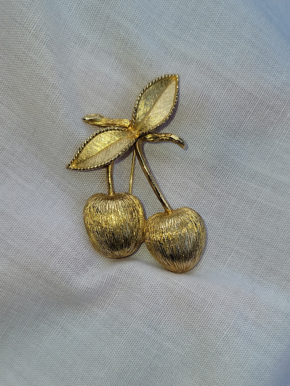 Sarah Coventry Gold Cherry Brooch Pin
